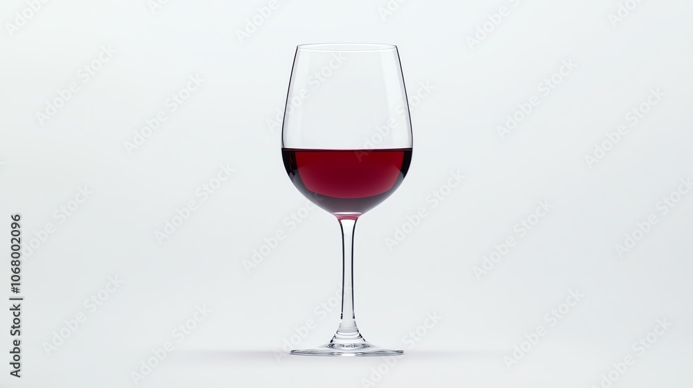 Elegant red wine glass on a minimalist background, showcasing rich color and crystal clarity, ideal for culinary and celebration themes. Elegant red wine glass on a minimalist background, showcasing rich color and crystal clarity, ideal for culinary and celebration themes.