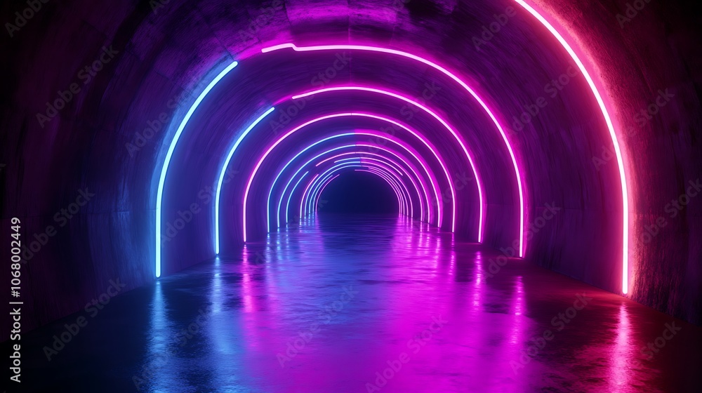 Neon Lights Corridor Neon Lights Corridor