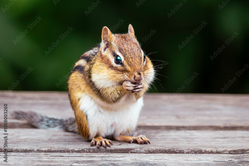 Eating chipmunk, chipmunk portrait close-up, outdoors Eating chipmunk, chipmunk portrait close-up, outdoors