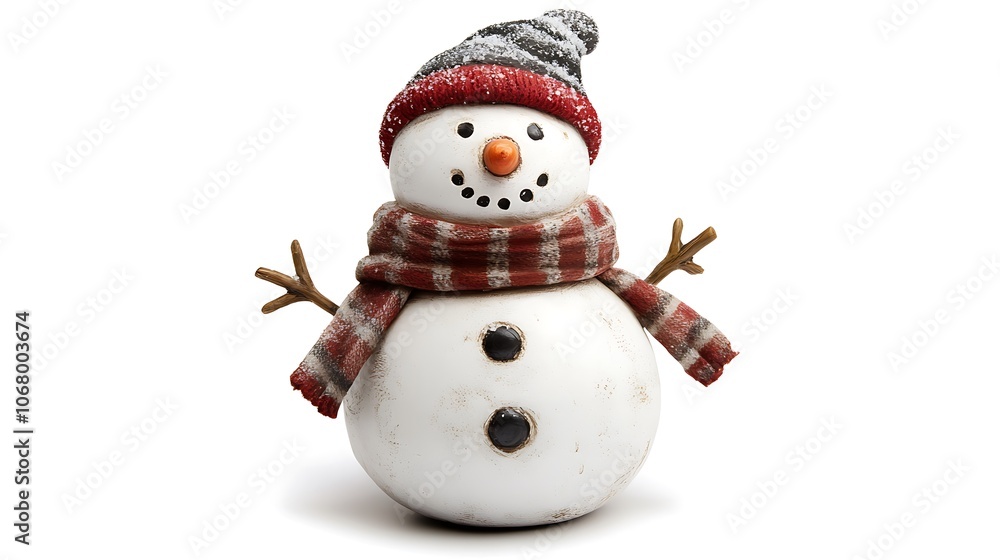 Cheerful Snowman in Red and White Cheerful Snowman in Red and White