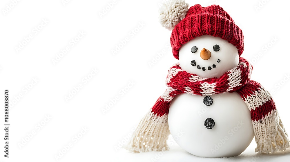 Cheerful Snowman in Red and White Cheerful Snowman in Red and White