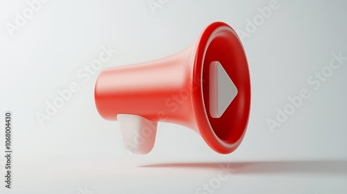 Red Megaphone with Play Button