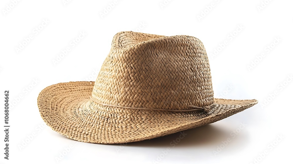 Straw Hat on White Background Straw Hat on White Background