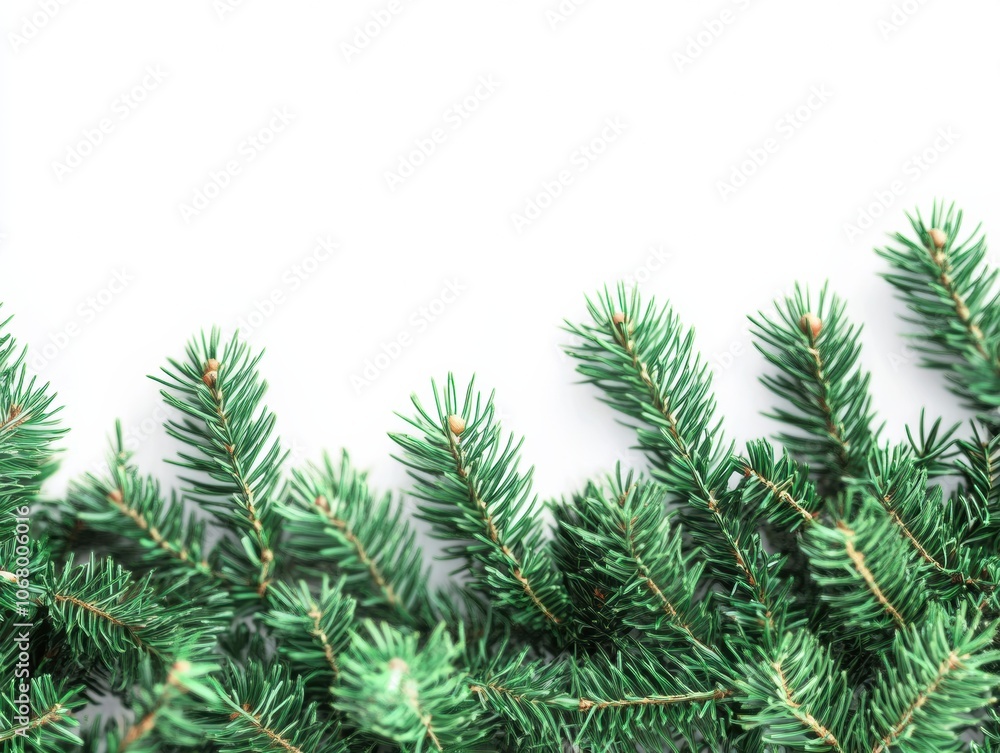 Obraz premium Christmas tree planting with horizontal border background.