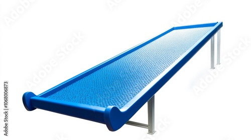 A professional diving board ready for a high jump, isolated on a white background