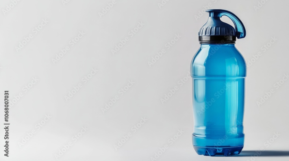 A professional road cycling water bottle with a flip cap, isolated on a white background A professional road cycling water bottle with a flip cap, isolated on a white background