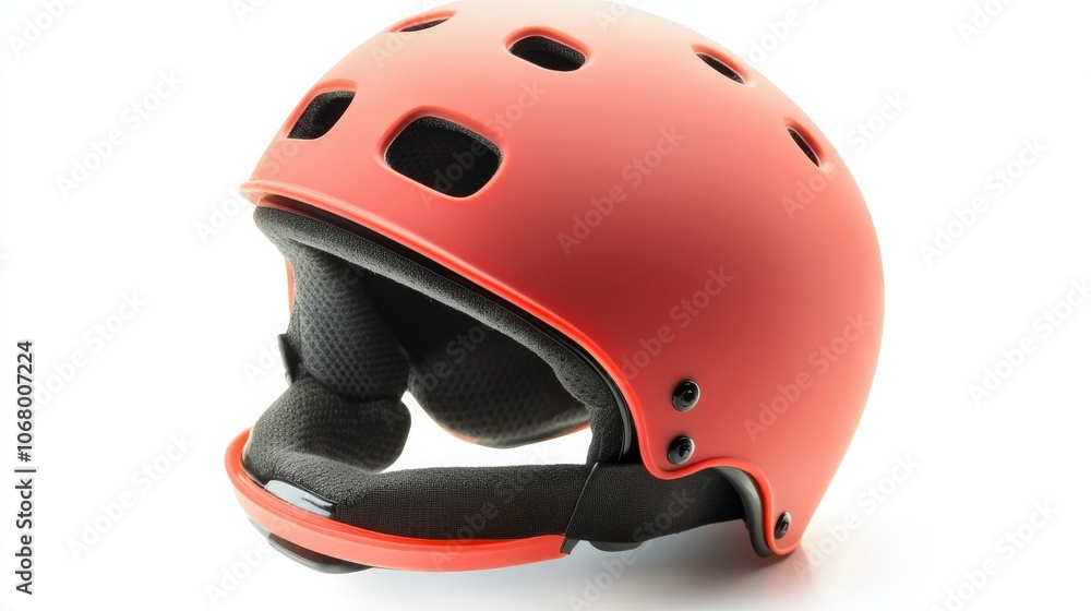 Fototapeta premium A professional skateboarding helmet with safety padding, isolated on a white background