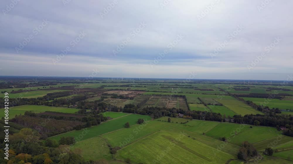 plowed moor field bordering forest in germany. Nice aerial view flight drone plowed moor field bordering forest in germany. Nice aerial view flight drone