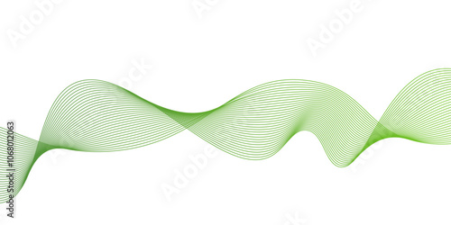 Abstract green waves background,Abstract green wavy lines. Colorful vector background.green wave melody lines on white background,Abstract green wave lines pattern background. green wave lines frame,