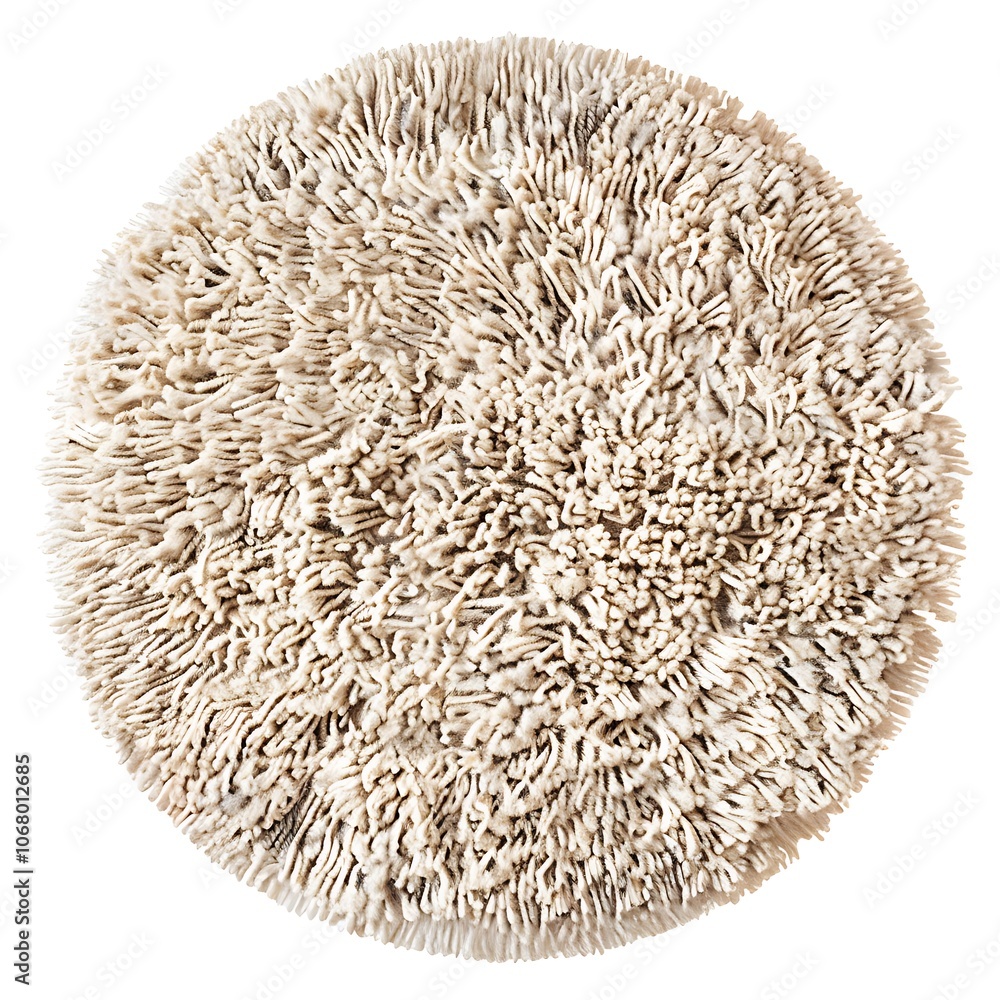 Stylish soft beige carpet, top view isolated on white background Stylish soft beige carpet, top view isolated on white background