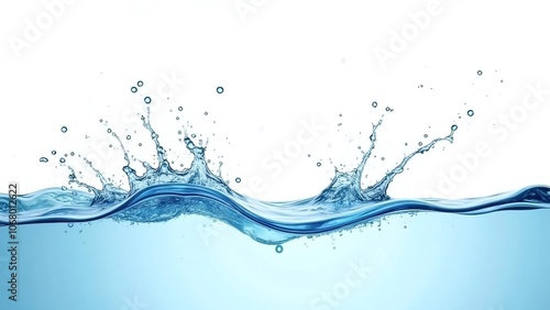 Dynamic water splash, fluid and vivid