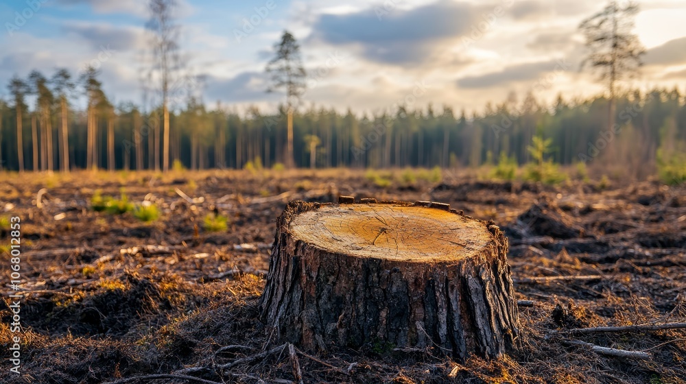 Deforestation Tree Stump Forest Clearing Environmental Impact Deforestation Tree Stump Forest Clearing Environmental Impact