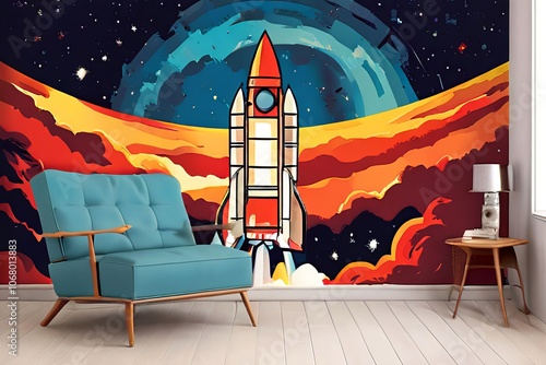 celebrate the space race era with retro rocket decals vintage sp photo