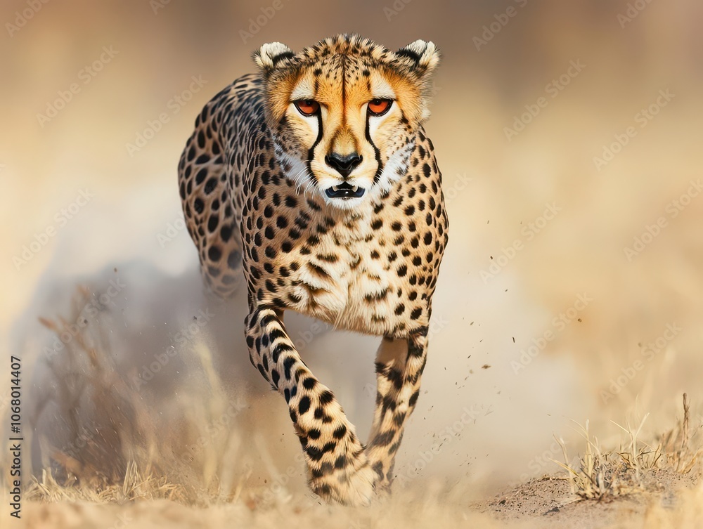 Witness the majestic cheetah in slow motion as it runs across the african savanna Witness the majestic cheetah in slow motion as it runs across the african savanna