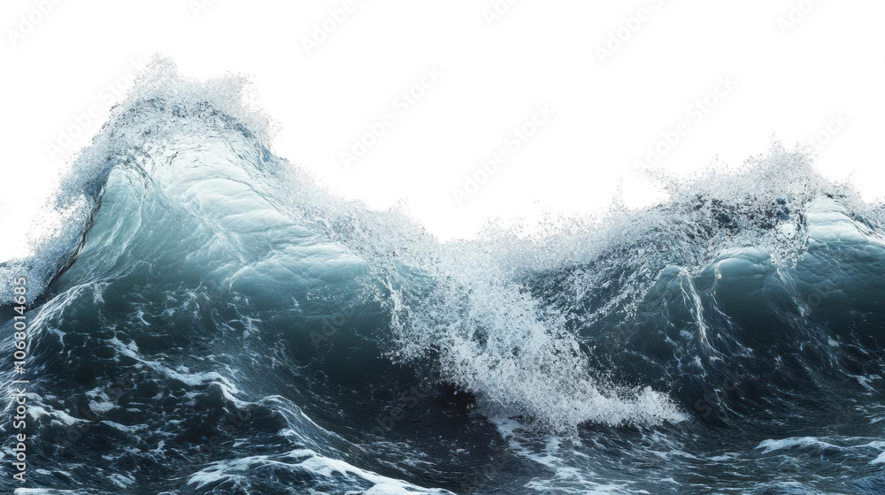 Ocean Waves Crashing and Breaking, Seawater Splashes and Foams, Transparency of Water Ocean Waves Crashing and Breaking, Seawater Splashes and Foams, Transparency of Water