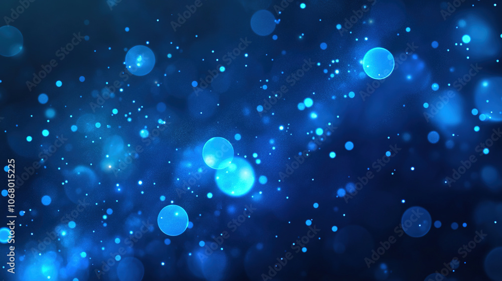 Obraz premium Blue Digital Christmas Background. Futuristic Christmas in Blue Tones