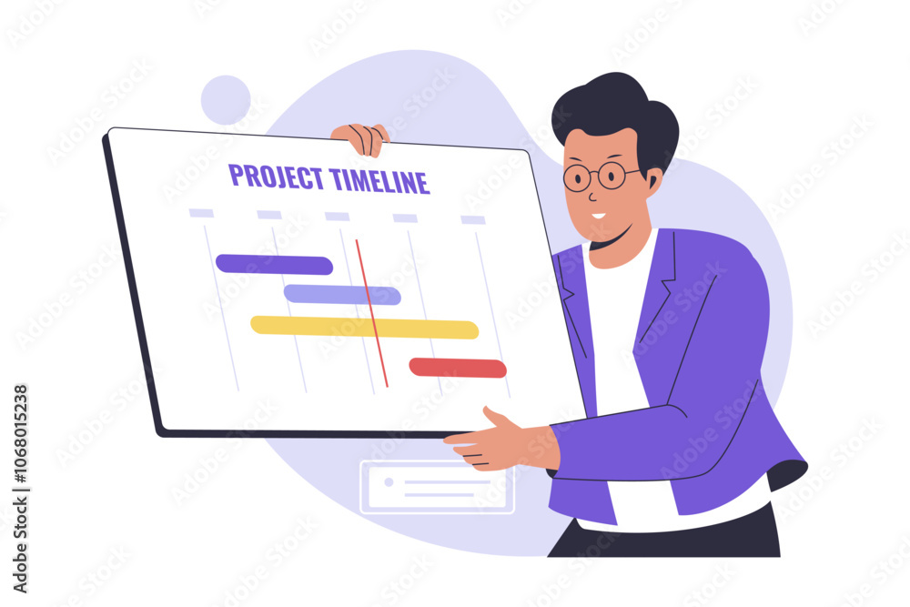 Business timeline project illustration concept. Illustration for websites, landing pages, mobile applications, posters and banners. Trendy flat vector illustration Business timeline project illustration concept. Illustration for websites, landing pages, mobile applications, posters and banners. Trendy flat vector illustration