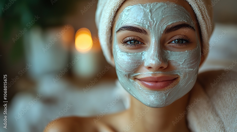 A young woman relaxing with a facial mask and red wine, promoting skincare and self-care at home or the spa. A young woman relaxing with a facial mask and red wine, promoting skincare and self-care at home or the spa.