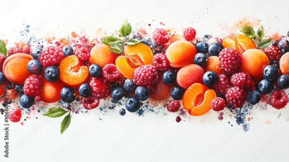 Vibrant Summer Fruit Still Life Vibrant Summer Fruit Still Life