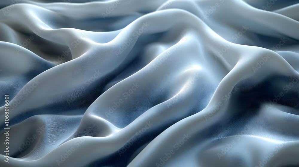 Obraz premium Abstract Blue Fabric Drape Texture Illustration