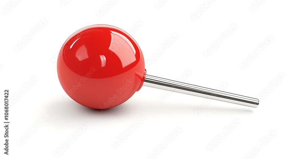 Red Knob on a Metal Rod Red Knob on a Metal Rod