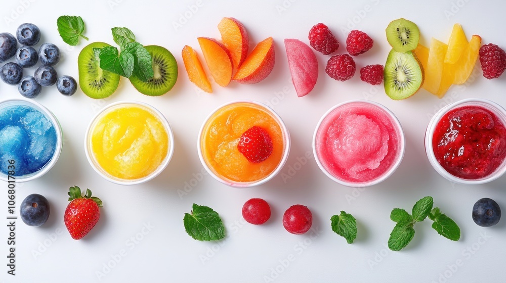 Colorful Smoothies with Fresh Fruit Colorful Smoothies with Fresh Fruit