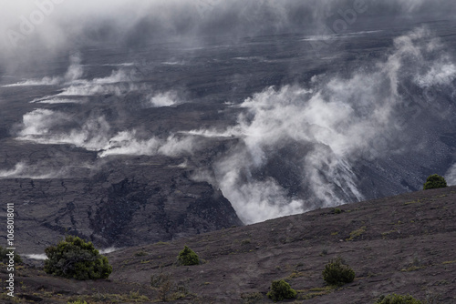 Beautiful landscape view of Hawaiʻi Volcanoes National Park on the island of Hawaii.