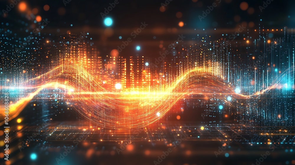 Fototapeta premium Abstract Glittering Wave