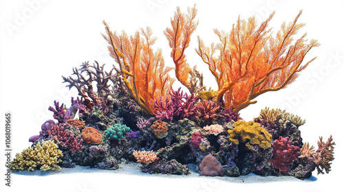 Fototapeta Naklejka Na Ścianę i Meble -  coral reef display. coral reef on white background