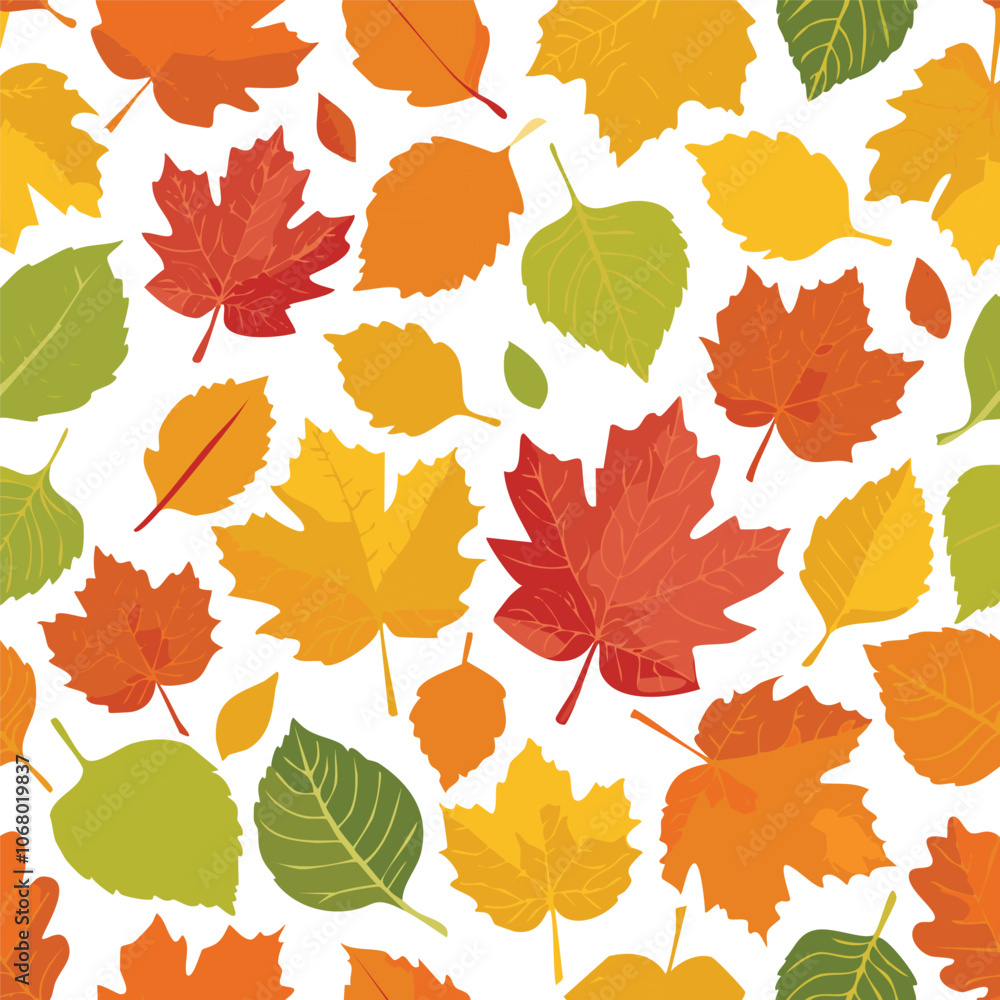 Fototapeta premium Autum Leaf Seamless Pattern