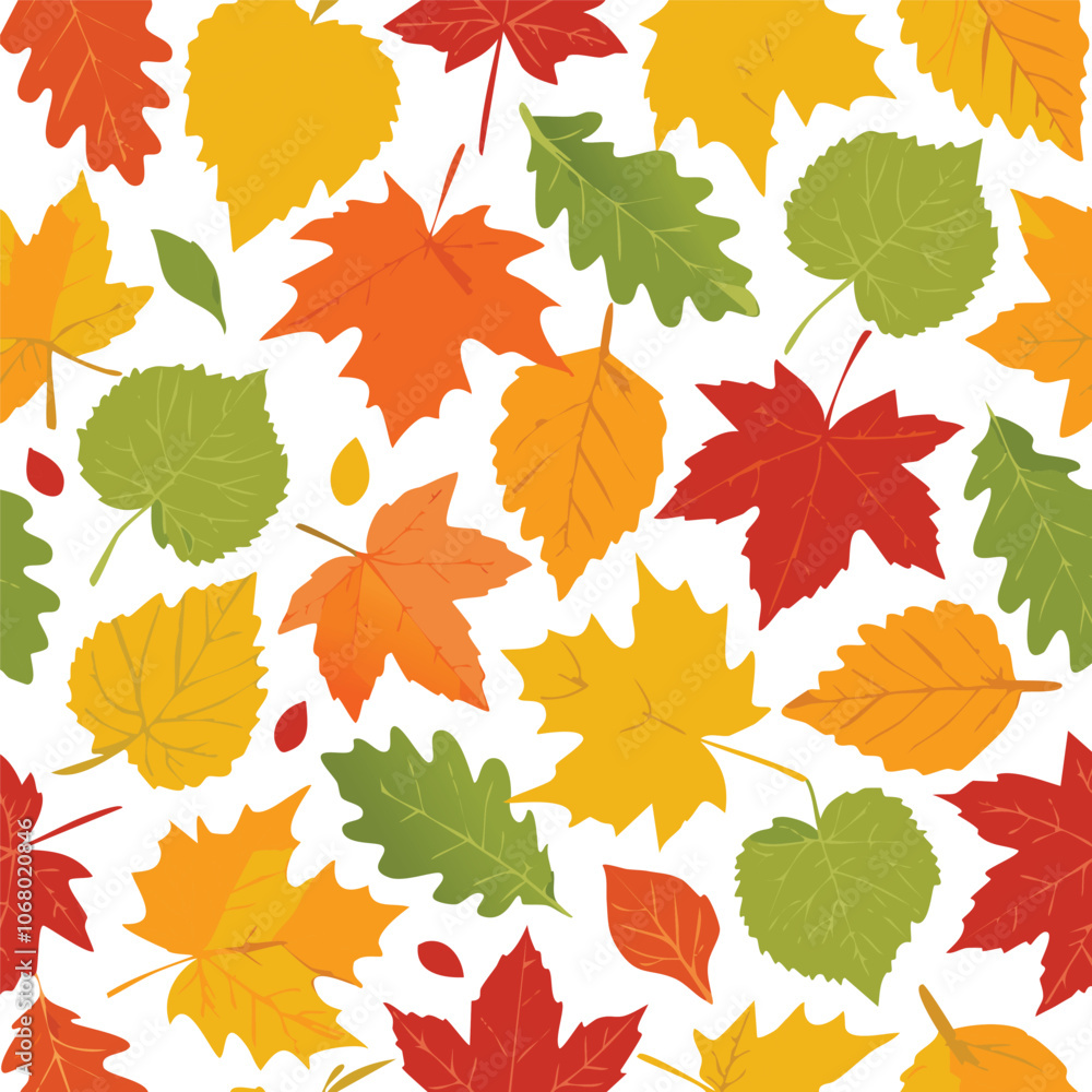 Fototapeta premium Autum Leaf Seamless Pattern