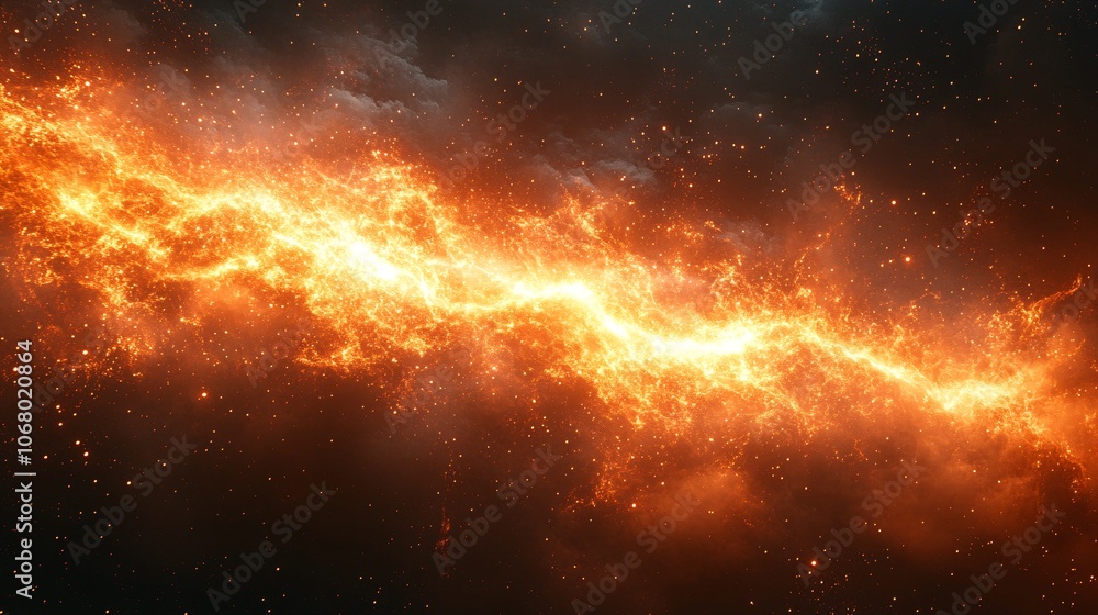 Dramatic Orange Plasma Explosion in Space Dramatic Orange Plasma Explosion in Space