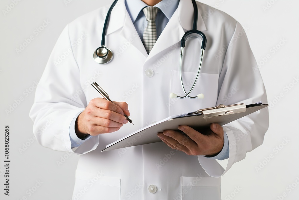 Hands, doctor and clipboard writing notes for hospital schedule, history record or healthcare checklist. Paper, documents or person with life insurance with medical aid, prescription or test results Hands, doctor and clipboard writing notes for hospital schedule, history record or healthcare checklist. Paper, documents or person with life insurance with medical aid, prescription or test results