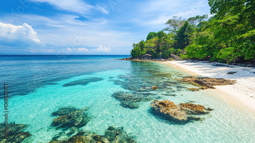 Sunny Days at a Tropical Coral Beach