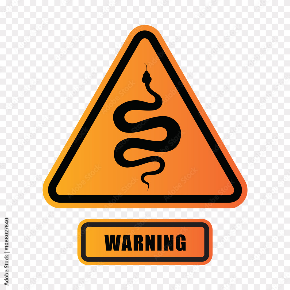 Warning of snakes sign, vector illustration Warning of snakes sign, vector illustration