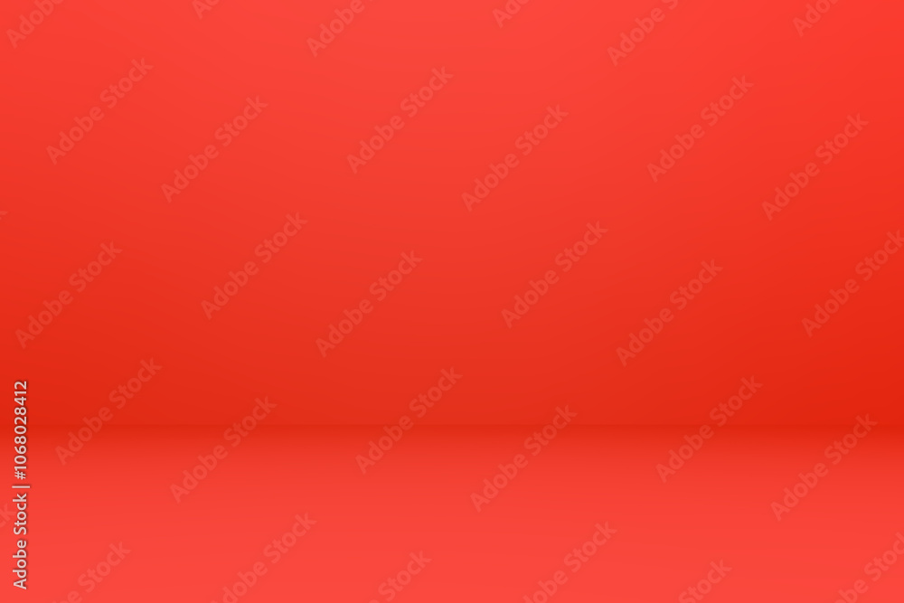 Obraz premium Gradation of strawberry red shade blurred abstract background wall and floor with light and shadow backgrounds, use for product display