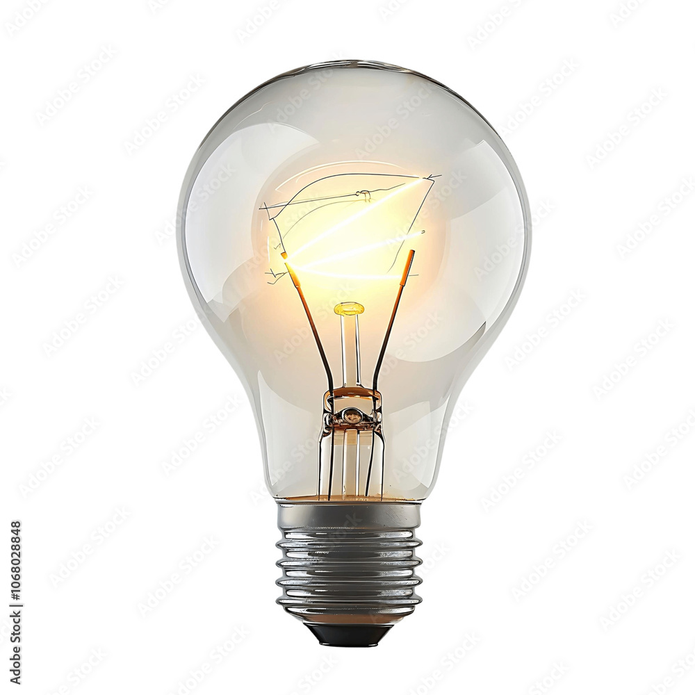 Transparent Background Lightbulb with Glow Transparent Background Lightbulb with Glow
