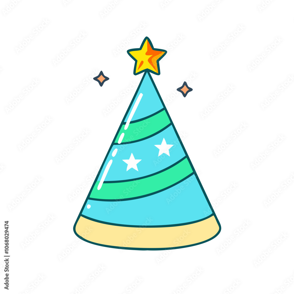 party hat vector art, flat illustration party hat icon party hat vector art, flat illustration party hat icon