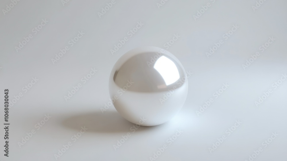 Minimalist chrome pearl, rendered in 3D from top view on a white background, perfect for modern displays. Minimalist chrome pearl, rendered in 3D from top view on a white background, perfect for modern displays.