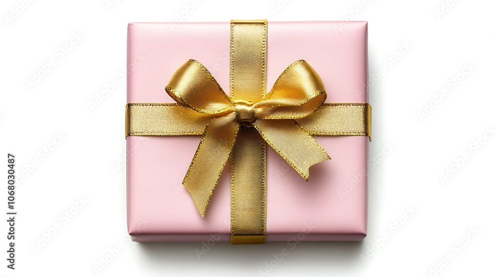 Pink Gift Box with Golden Bow Pink Gift Box with Golden Bow