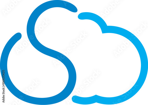 abstract cloud logo , cloud initial logo