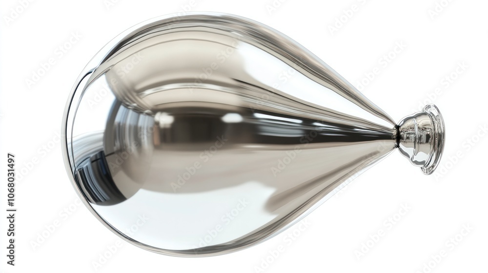 Polished silver balloon, 3D rendered and top-viewed, isolated on a clean white background for a modern design. Polished silver balloon, 3D rendered and top-viewed, isolated on a clean white background for a modern design.