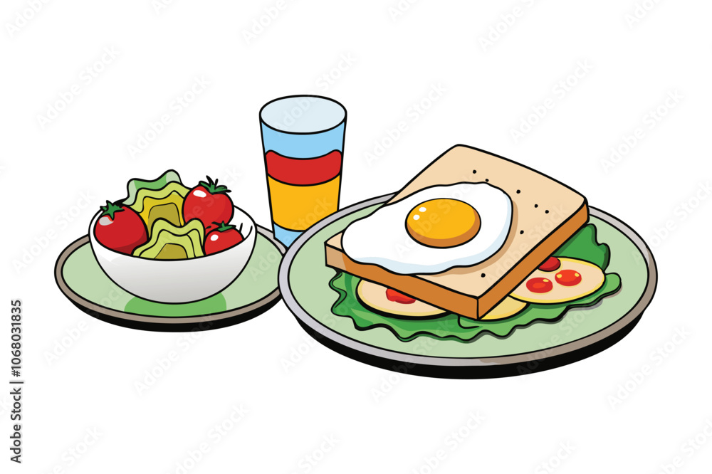 breakfast on a plate vector illustration breakfast on a plate vector illustration