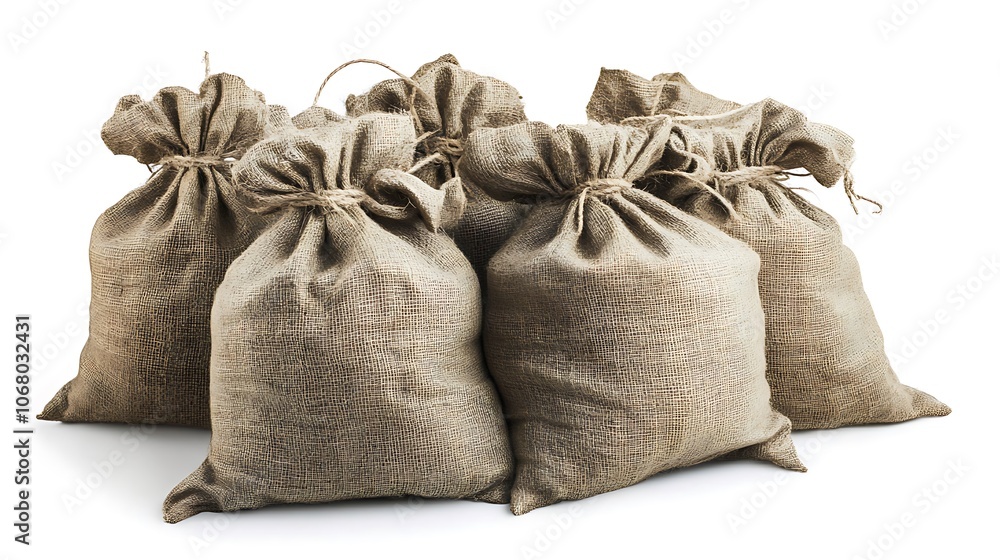 Obraz premium Stack of Burlap Sacks