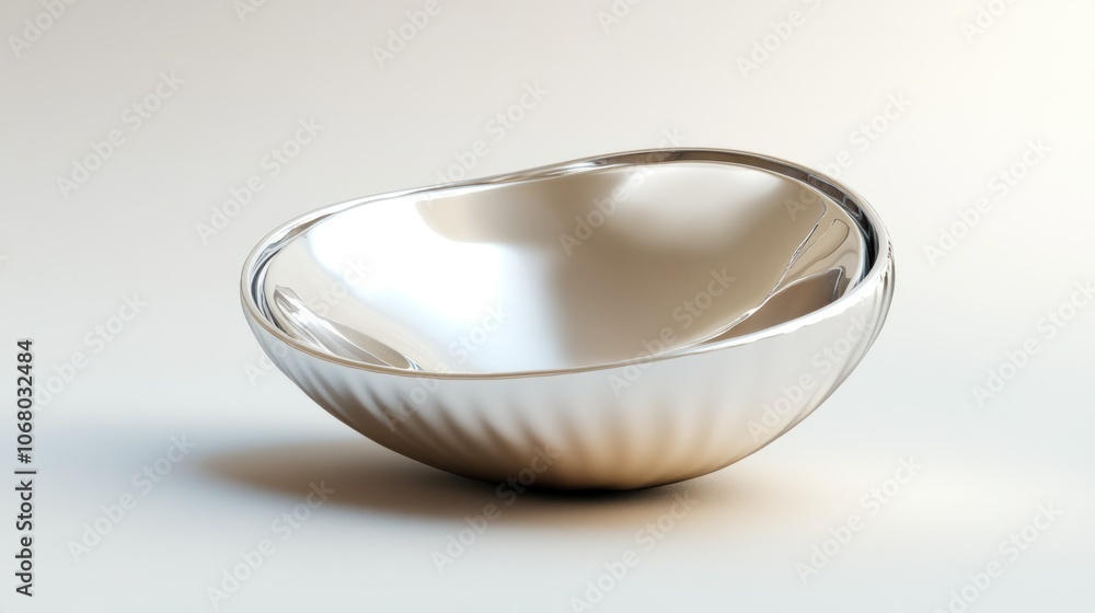 Shiny chrome pearl, rendered in 3D, isolated on a bright white background for a refined design style. Shiny chrome pearl, rendered in 3D, isolated on a bright white background for a refined design style.