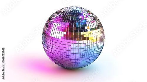 Disco Ball on White Background