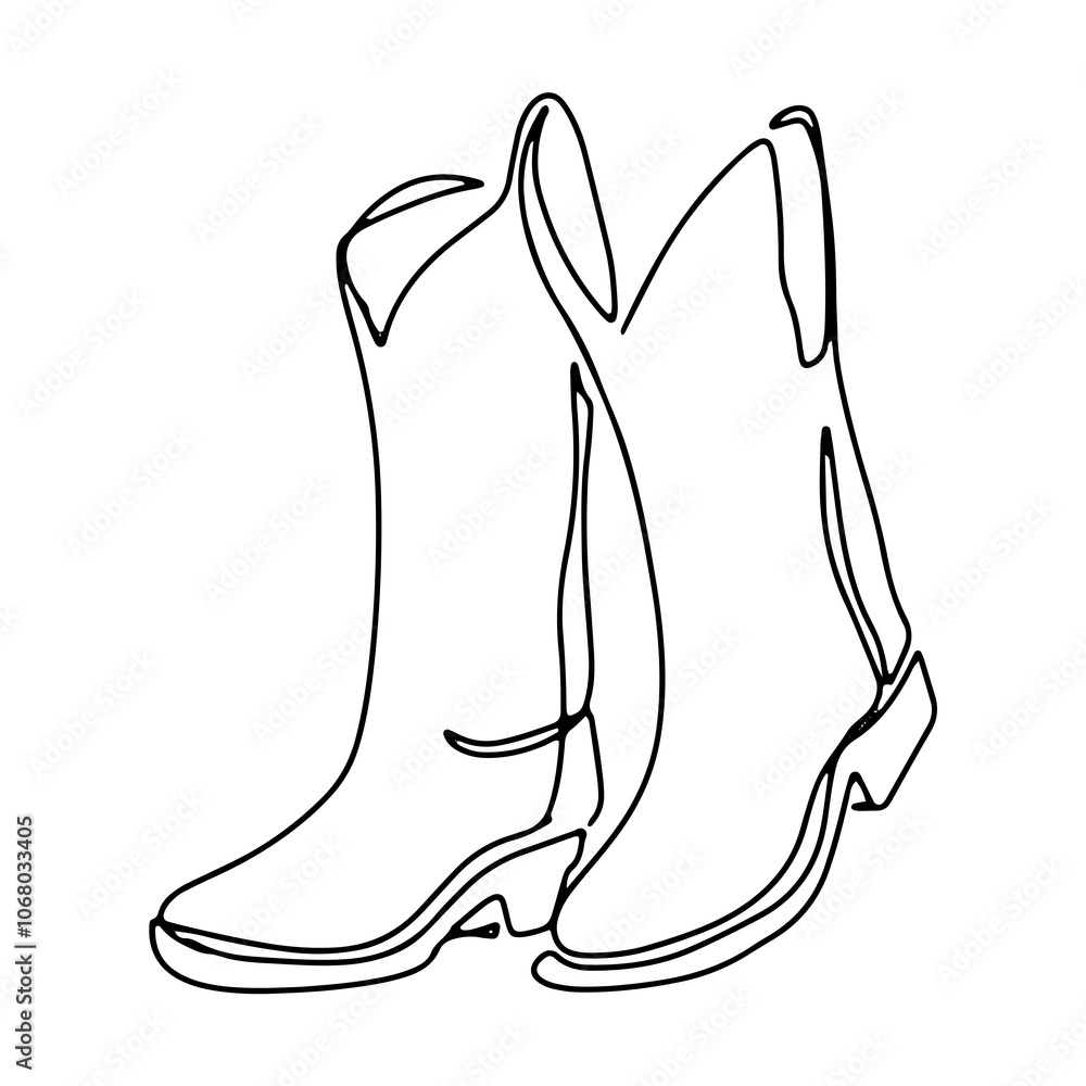 Cowboy Line Art Vector Graphic Design Decoration Cowboy Line Art Vector Graphic Design Decoration