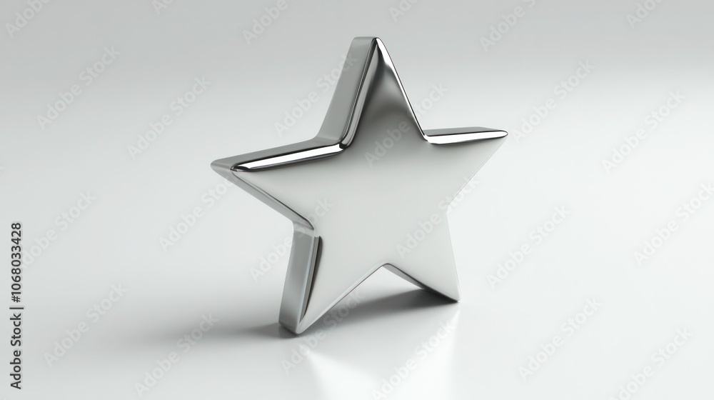 Silver star icon rendered in 3D, displayed on a clean white background, featuring a high-shine metallic look. Silver star icon rendered in 3D, displayed on a clean white background, featuring a high-shine metallic look.