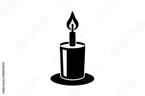 Candle Light with Cross | isolated vector illustration on white background