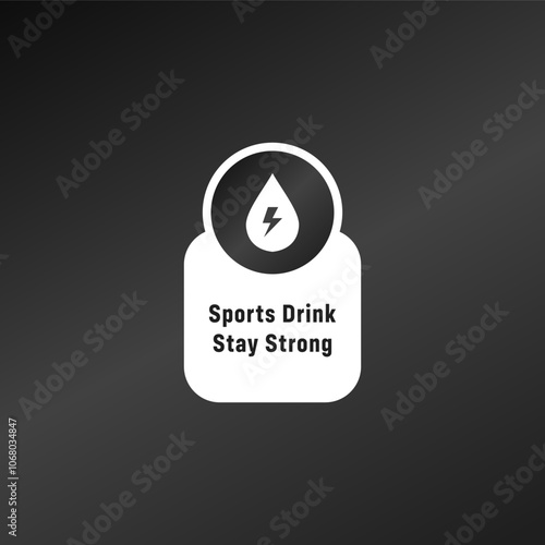 Sports drink label or stay strong label vector. Best Electrolytes drink label vector for product design element and more.